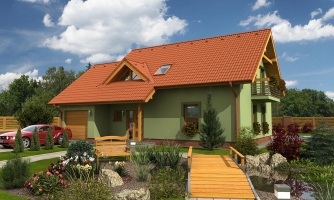 Haus mit Garage und Zimmer im Erdgeschoss. Auch als Doppelhaus geeignet.